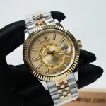 Rolex-Sky-Dweller-326933-Gold-Dial-Steel-Gold-42mm Super Clone Watches Replica Watches - 3