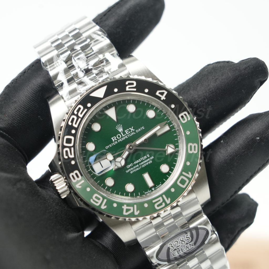 Rolex GMT-Master II 126720VTNR Steel Green Dial Green/Black Ceramic Bezel Steel Jubilee Bracelet 40mm Replica Watches - 3