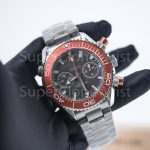 Omega Seamaster 215.30.46.51.99.001 Steel Grey Dial Orange Ceramic Bezel Steel Bracelet 45.5mm Replica Watches - 3