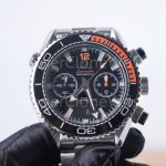 Omega Seamaster 215.30.46.51.01.002 Steel Black Dial Black and Orange Ceramic Bezel Steel Bracelet 45.5mm Replica Watches - 4
