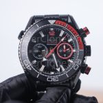 Omega Seamaster 215.92.46.51.01.002 Black Ceramic Black Dial Black and Red Ceramic Bezel Black Steel Bracelet 45.5mm Replica Watches - 4