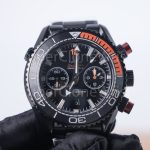 Omega Seamaster 215.92.46.51.01.001 Black Ceramic Black Dial Black and Orange Ceramic Bezel Black Steel Bracelet 45.5mm Replica Watches - 4