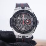 Hublot Big Bang Ferrari Titanium 401.NJ.0123.VR Skeleton Dial Carbon Fiber Bezel 45mm Replica Watches - 4