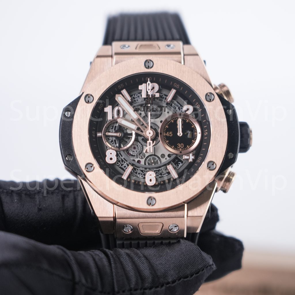 Hublot Big Bang Unico 411.OX.1180.RX King Gold Skeleton Dial 45mm Replica Watches - 4