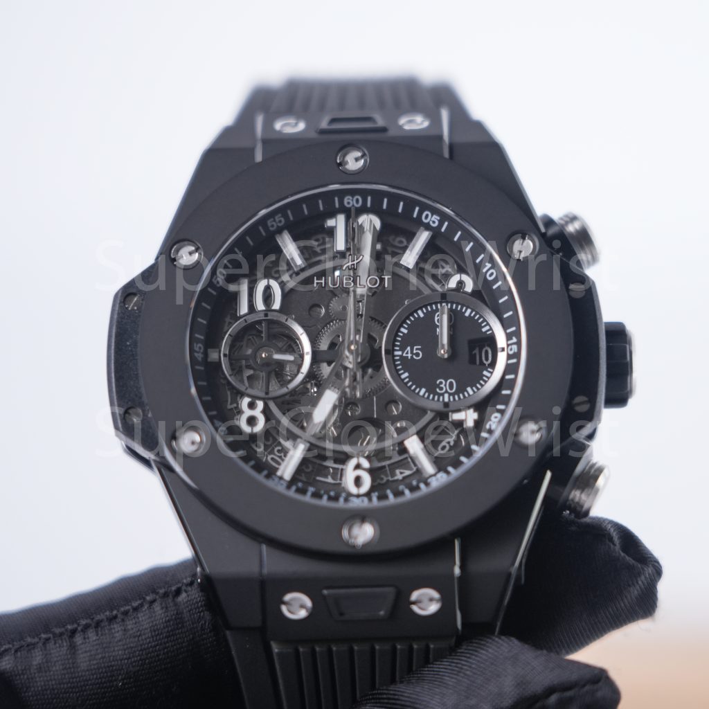 Hublot Big Bang Unico Black Magic 411.CI.1170.RX Black Ceramic Skeleton Dial 45mm Replica Watches - 4