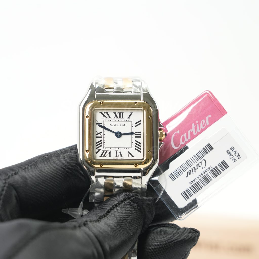 Cartier Panthère Steel Yellow Gold White Dial Yellow Gold Bezel Steel Yellow Gold Bracelet 27x37mm Replica Watches - 4