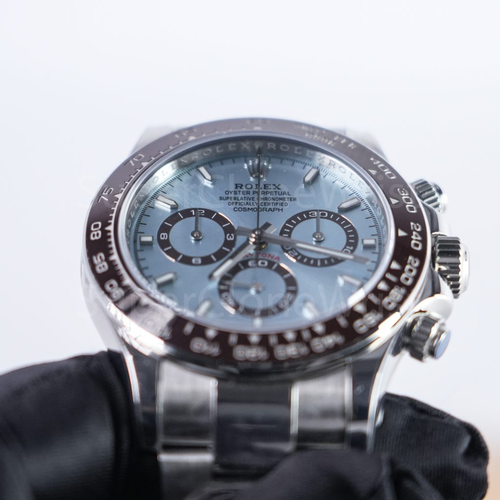 Rolex Daytona 126506 Steel Ice Blue Dial Brown Ceramic Bezel Oyster Bracelet 40mm Replica Watches - 4