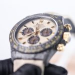 Rolex Daytona DiW "Desert Eagle" Carbon Fiber Beige Dial Carbon Fiber Bezel Beige Fabric Strap 40mm Replica Watches - 4