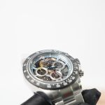 Rolex Daytona Steel Skeleton Ice Blue Dial Carbon Bezel Steel Oyster Bracelet 40mm Replica Watches - 4