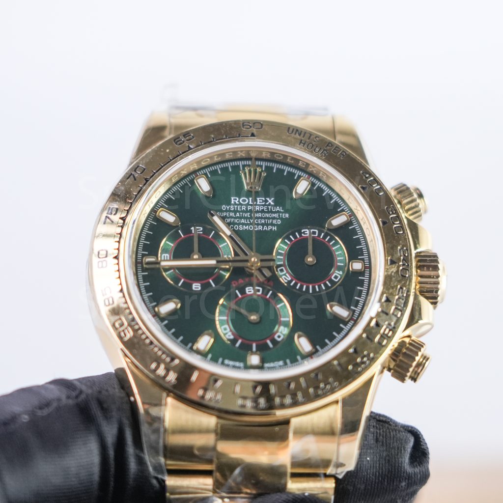 Rolex Cosmograph Daytona 116508 18K Yellow Gold Green Dial 40mm Replica Watches - 4
