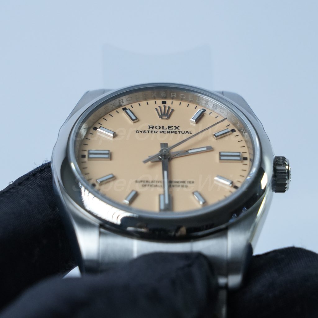 Rolex Oyster Perpetual Steel Light Brown Dial Steel Bezel Steel Oyster Bracelet 36mm Replica Watches - 4