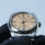 Rolex Oyster Perpetual Steel Light Brown Dial Steel Bezel Steel Oyster Bracelet 36mm Replica Watches - 4