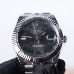 Rolex Datejust 126334 Steel Wimbledon Grey Sunray Roman Dial Fluted Bezel Jubilee Bracelet 41mm Replica Watches - 4