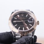 Rolex Datejust 126331 Two-Tone Rose Gold Chocolate Dial Fluted Bezel Jubilee Bracelet 41mm Replica Watches - 4