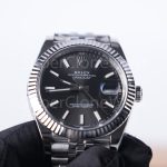 Rolex Datejust 126334 Steel Black Sunray Dial Fluted Bezel Jubilee Bracelet 41mm Replica Watches - 4