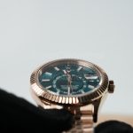 Rolex-Sky-Dweller-326235-Blue-Green-Dial-Rose-Gold-42mm Super Clone Watches Replica Watches - 4