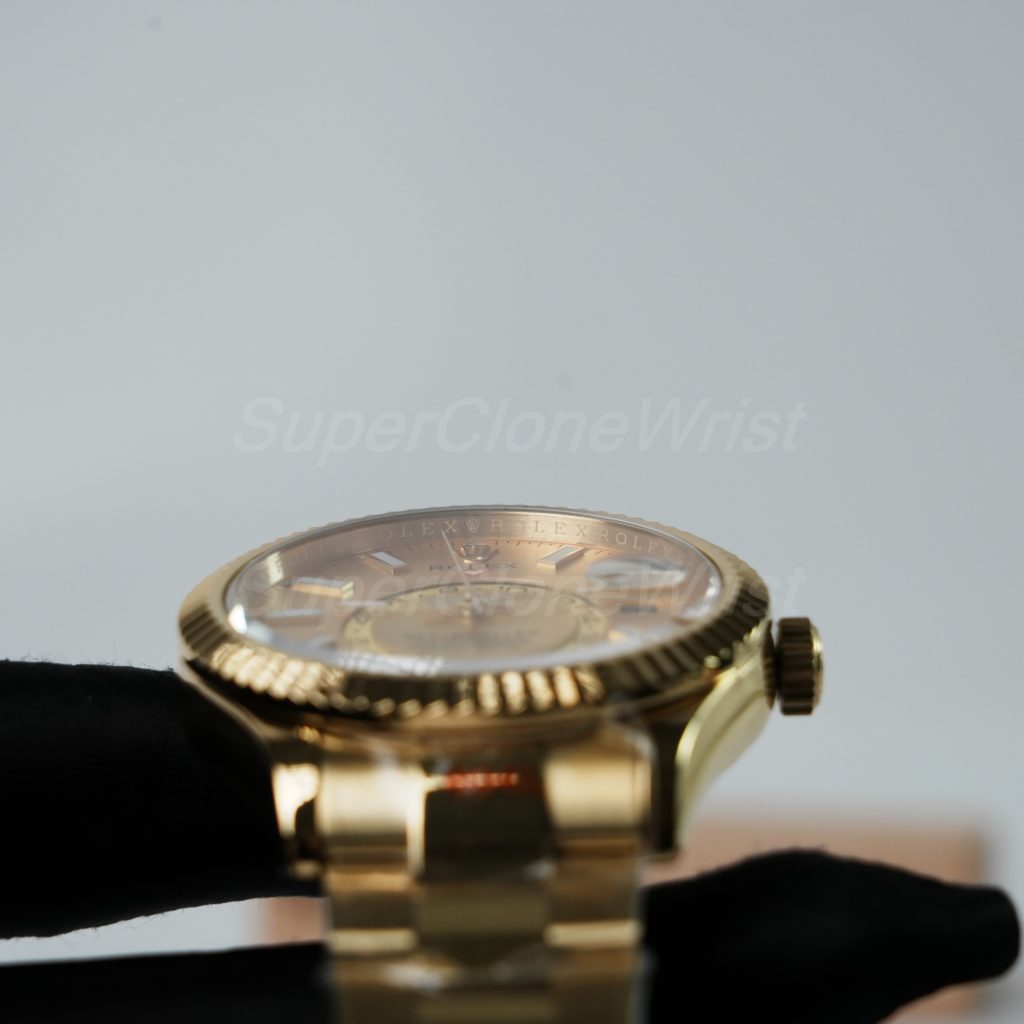 Rolex-Sky-Dweller-326238-Gold-Dial-Yellow-Gold-42mm Super Clone Watches Replica Watches - 4