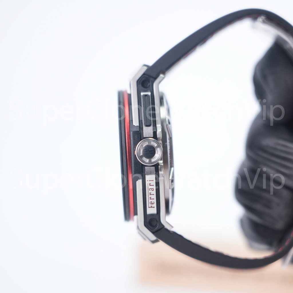 Hublot Big Bang Ferrari Titanium 401.NJ.0123.VR Skeleton Dial Carbon Fiber Bezel 45mm Replica Watches - 5