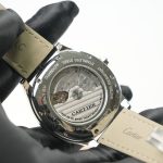 Cartier Drive de Cartier Steel Cushion Case Blue Dial Black Alligator Leather Strap 40mm Replica Watches - 6
