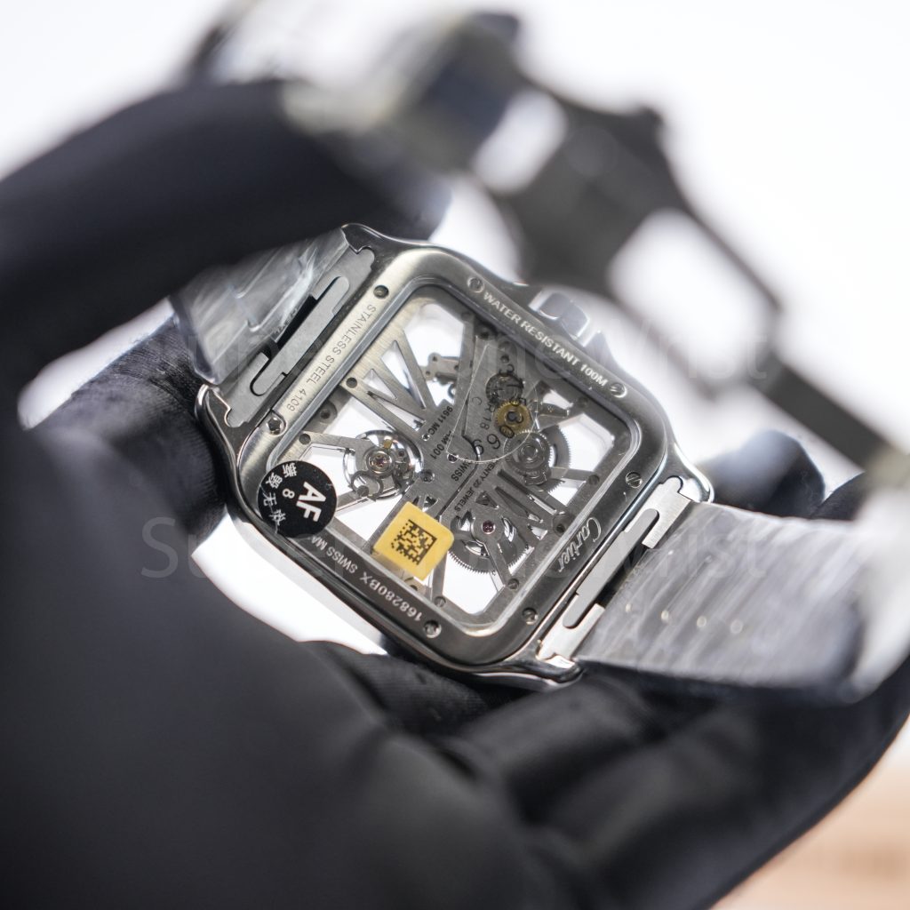 Cartier Santos WHSA0015 Steel Skeleton Dial Steel Bezel Steel Bracelet 39.8mm Replica Watches - 6
