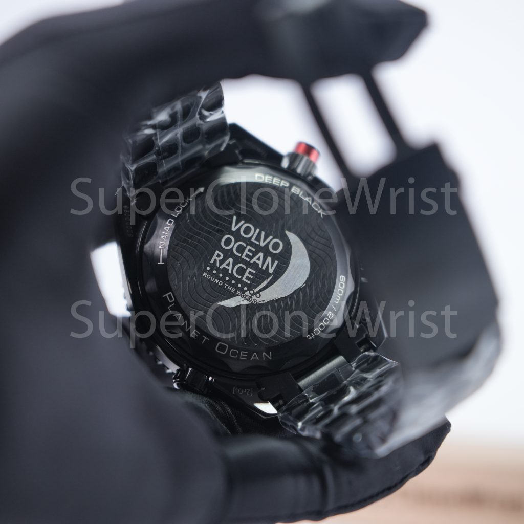 Omega Seamaster 215.92.46.51.01.002 Black Ceramic Black Dial Black and Red Ceramic Bezel Black Steel Bracelet 45.5mm Replica Watches - 7
