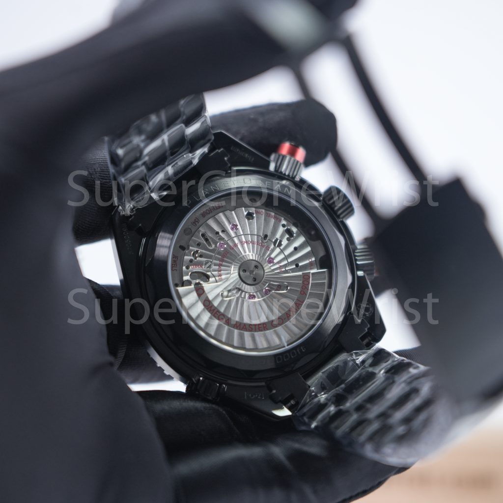 Omega Seamaster 215.92.46.51.01.001 Black Ceramic Black Dial Black and Orange Ceramic Bezel Black Steel Bracelet 45.5mm Replica Watches - 7