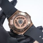 Hublot Big Bang Sang Bleu II King Gold Diamonds 418.OX.2001.RX.1604 Skeleton Dial 45mm Replica Watches - 7