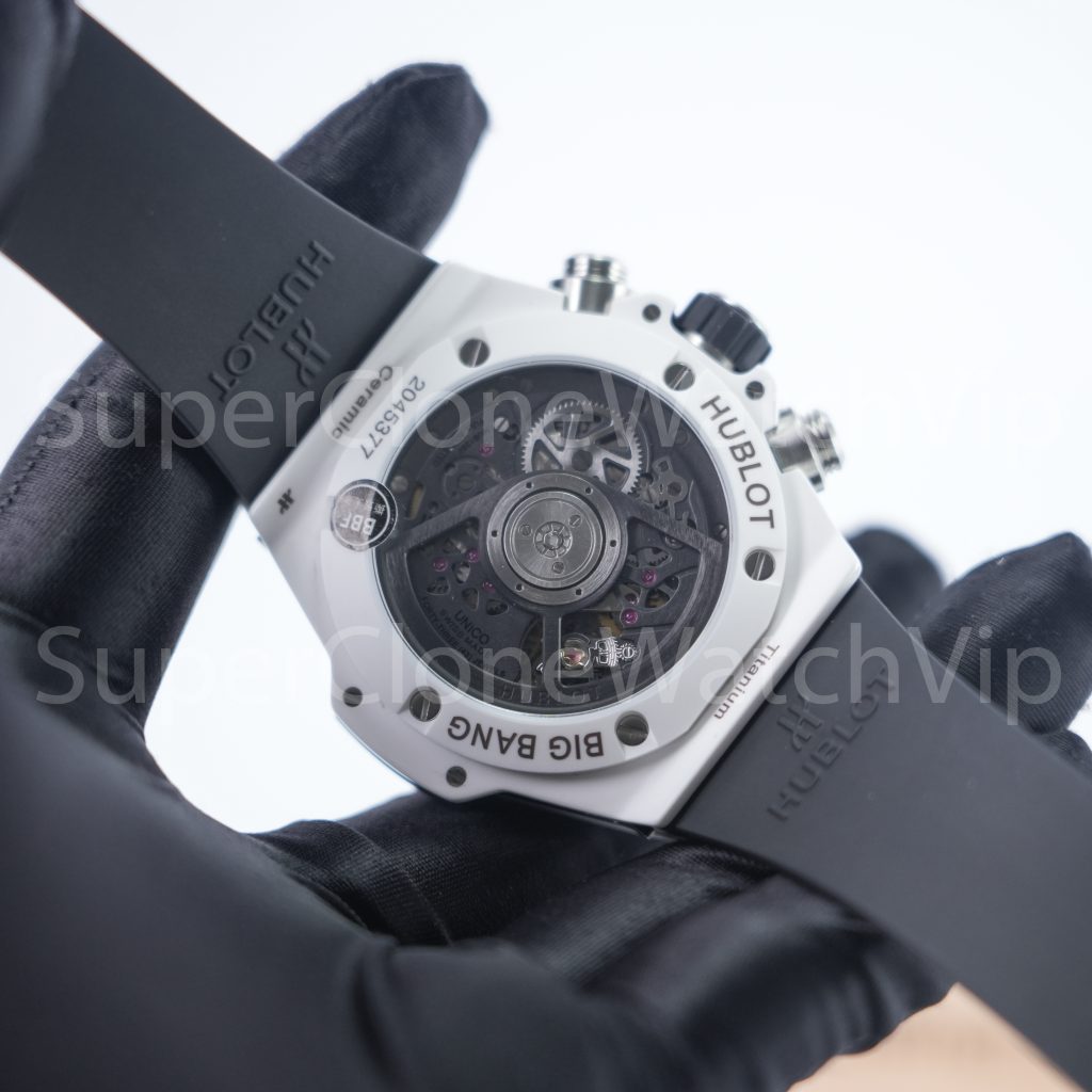 Hublot Big Bang Unico White Ceramic Skeleton Dial 45mm 411.HX.1170.RX Replica Watches - 7