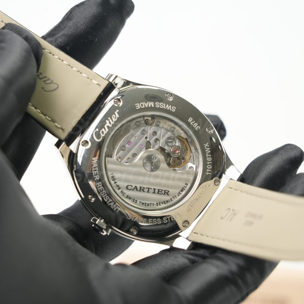 Cartier Drive de Cartier Steel Cushion Case Blue Dial Black Alligator Leather Strap 40mm Replica Watches - 7