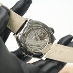 Cartier Drive de Cartier Steel Cushion Case Blue Dial Black Alligator Leather Strap 40mm Replica Watches - 7