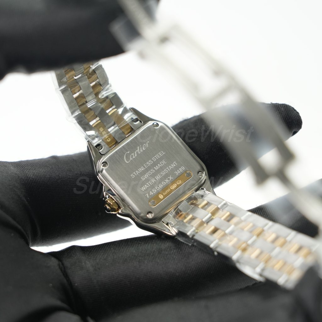 Cartier Panthère Steel and Yellow Gold White Dial Yellow Gold Bezel Steel and Yellow Gold Bracelet 22x30mm Replica Watches - 7