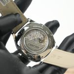 Cartier Drive de Cartier Steel Cushion Case Silver Dial Black Alligator Leather Strap 40mm Replica Watches - 7