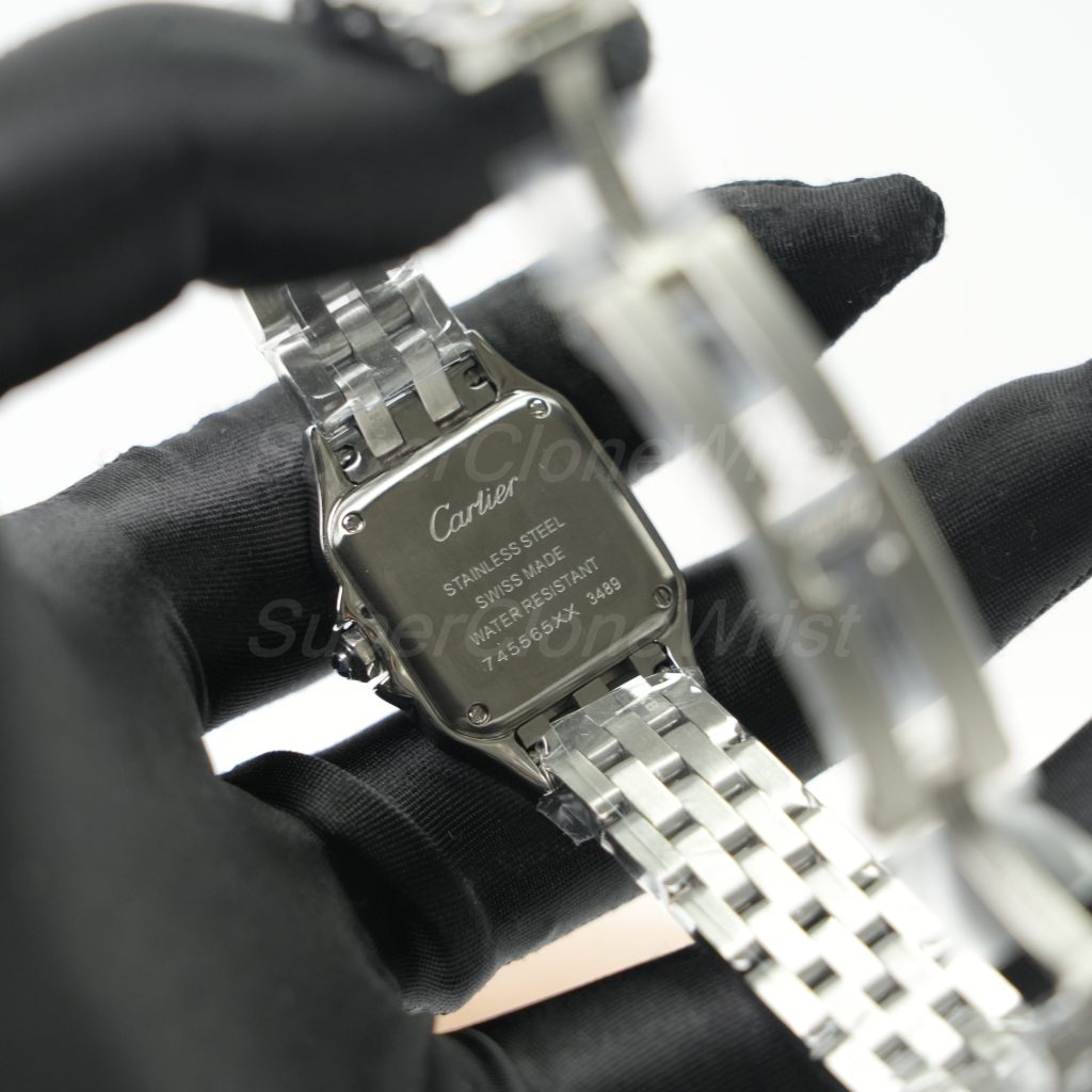 Cartier Panthère Steel White Dial Diamond Bezel Steel Bracelet 22x30mm Replica Watches - 7