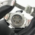 Rolex Daytona Steel Skeleton Ice Blue Dial Carbon Bezel Steel Oyster Bracelet 40mm Replica Watches - 7