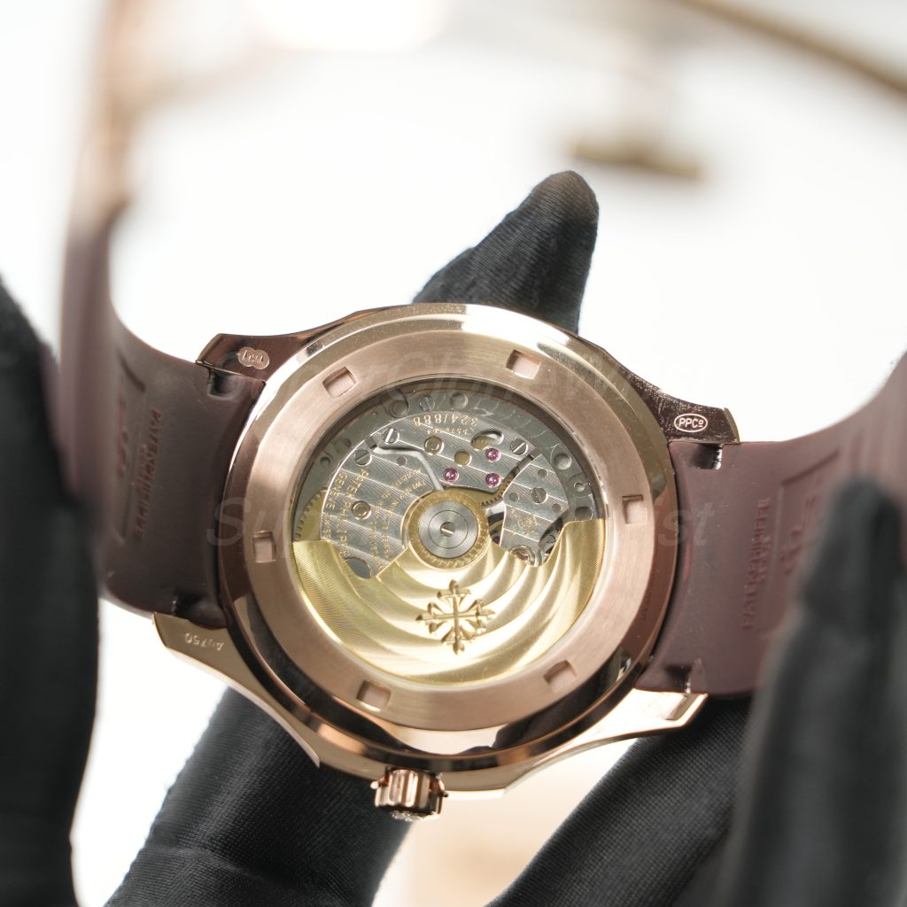 Patek Philippe Aquanaut 5167R Rose Gold Brown Dial Rose Gold Bezel Brown Rubber Strap 40mm Replica Watches - 7