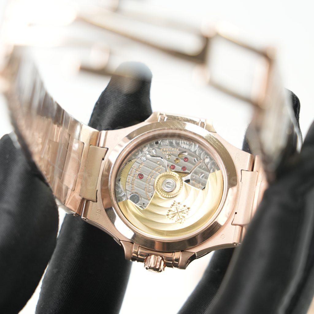 Patek Philippe Nautilus 7118/1200R Rose Gold Golden Brown Opaline Dial Diamond Bezel Rose Gold Bracelet 35mm Replica Watches - 7