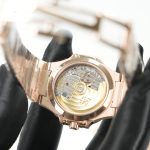 Patek Philippe Nautilus 7118/1200R Rose Gold Golden Brown Opaline Dial Diamond Bezel Rose Gold Bracelet 35mm Replica Watches - 7