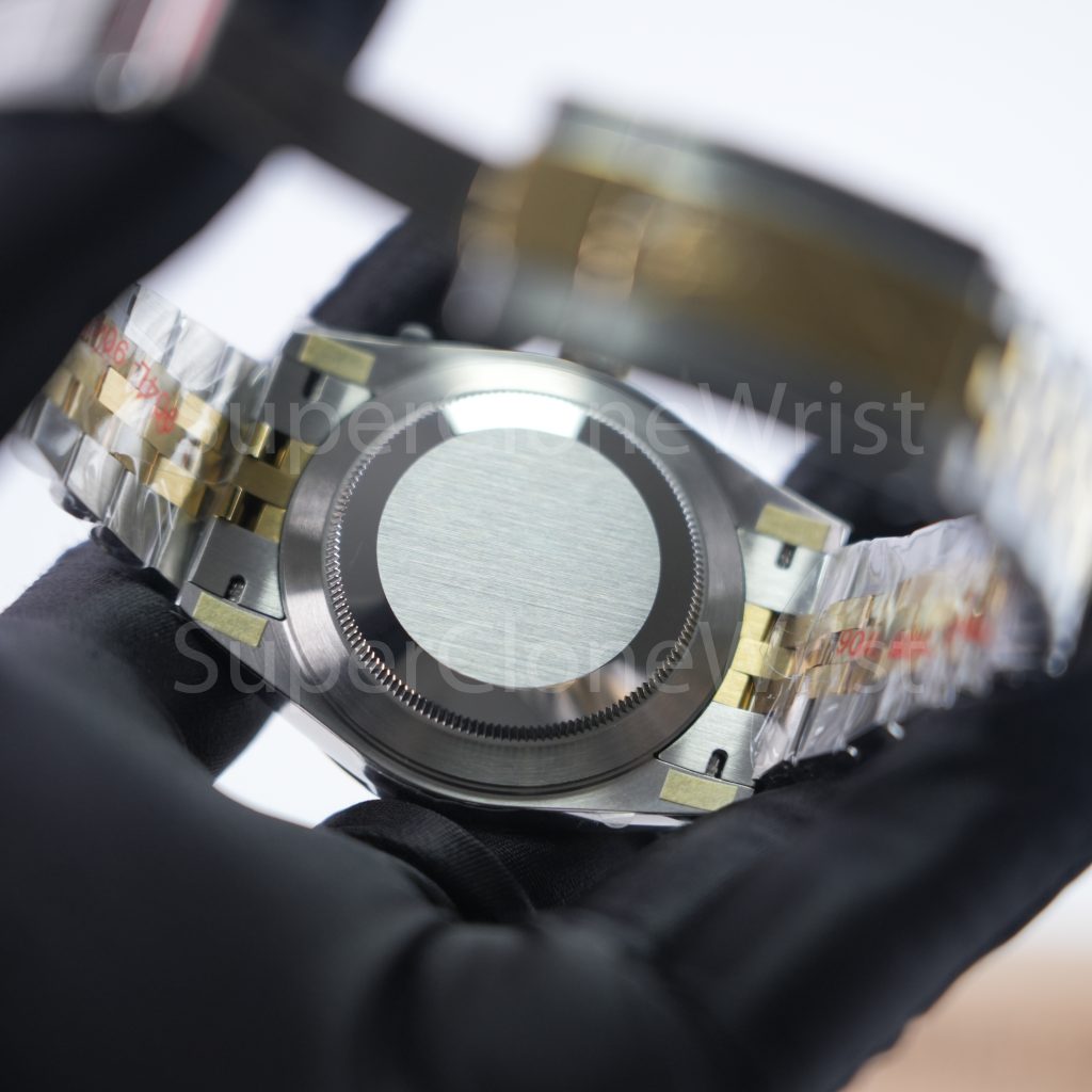 Rolex Datejust 126333 Two-Tone Yellow Gold Black Dial Fluted Bezel Jubilee Bracelet 41mm Replica Watches - 7
