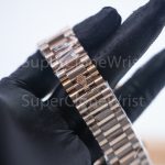 Rolex Day-Date 228235 Rose Gold Chocolate Sunray Baguette Diamond Dial Fluted Bezel President Bracelet 40mm Replica Watches - 7