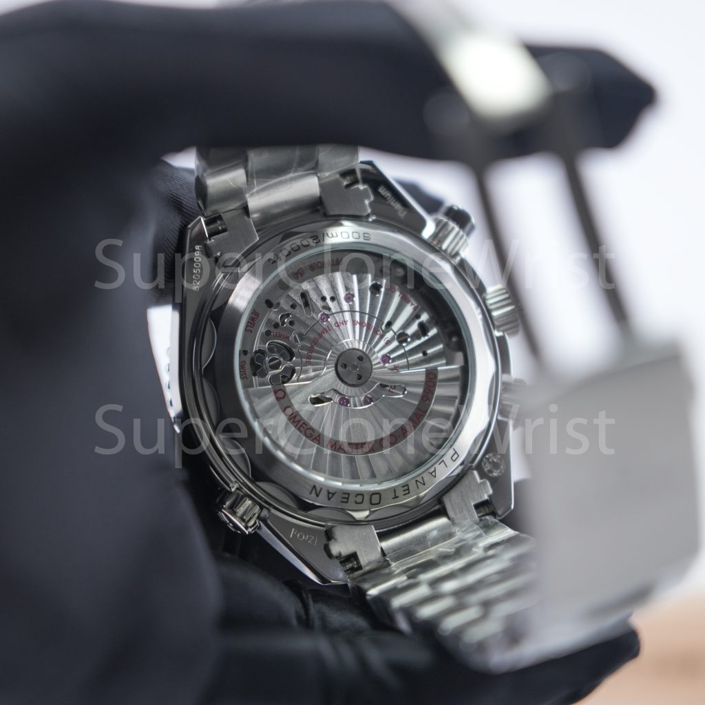 Omega Seamaster 215.30.46.51.01.001 Steel Black Dial Black Ceramic Bezel Steel Bracelet 45.5mm Replica Watches - 7
