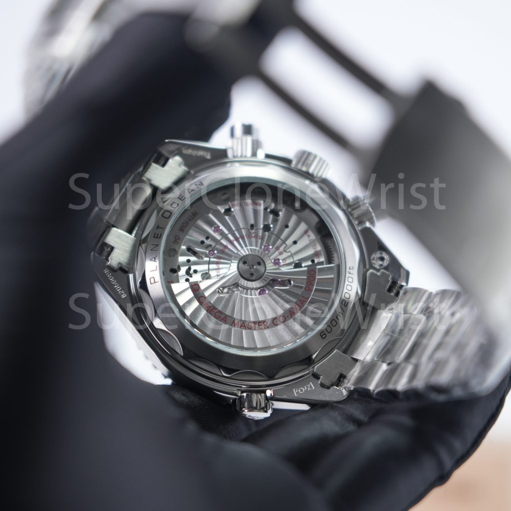 Omega Seamaster 215.30.46.51.99.001 Steel Grey Dial Grey/Orange Ceramic Bezel Steel Bracelet 45.5mm Replica Watches - 7