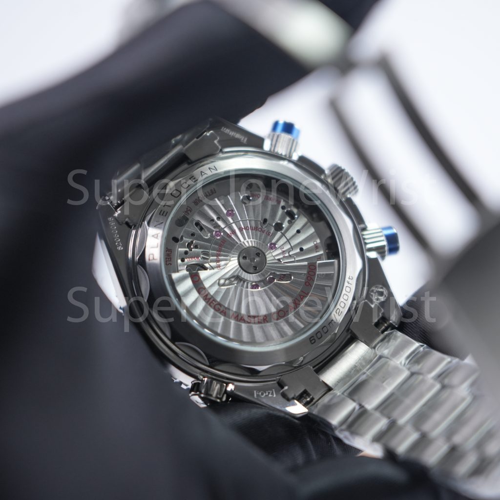 Omega Seamaster Planet Ocean 600M Chronograph Steel Model Blue Dial Blue Ceramic Bezel Steel Bracelet 45.5mm Replica Watches - 7