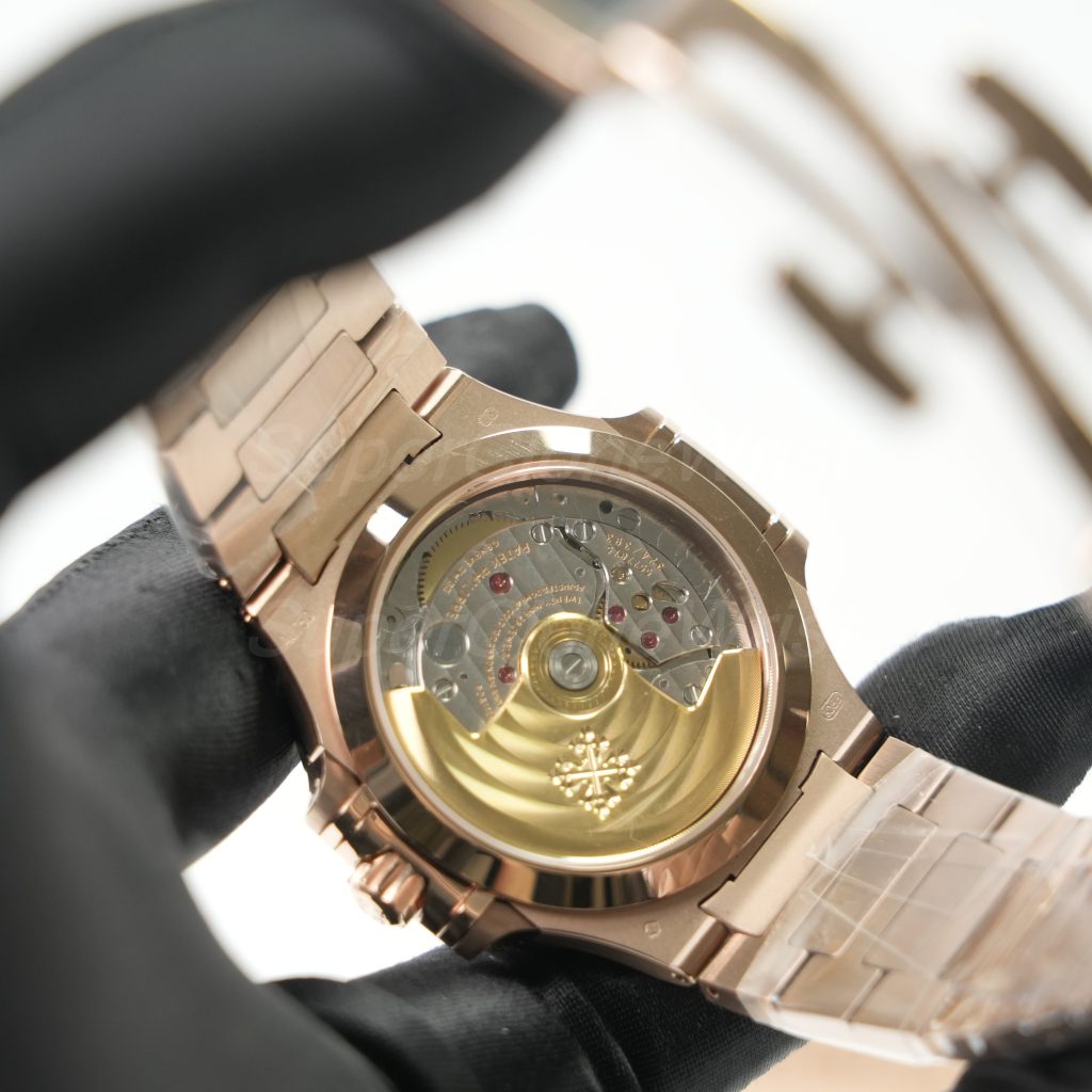 Patek Philippe Nautilus 7118/1200R Rose Gold Silvery Opaline Dial Diamond Bezel Rose Gold Bracelet 35mm Replica Watches - 8