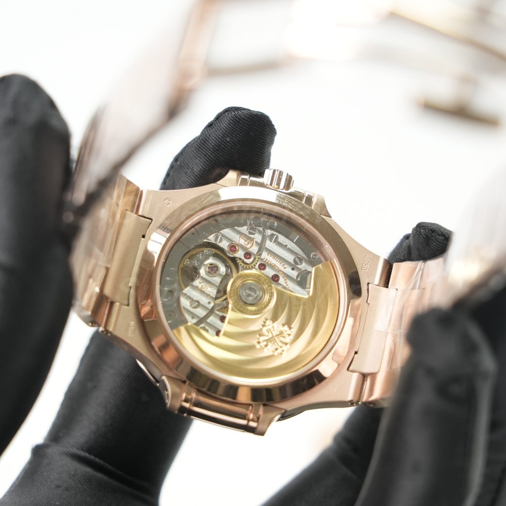 Patek Philippe Nautilus 7118/1200R Rose Gold Golden Brown Opaline Dial Diamond Bezel Rose Gold Bracelet 35mm Replica Watches - 8