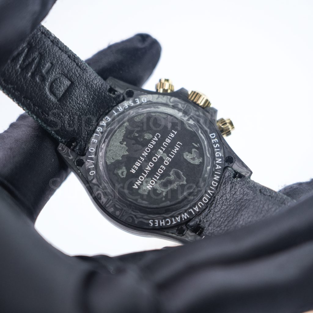 Rolex Daytona DiW Ramadan Carbon Fiber Green Gold Dial Carbon Fiber Bezel Green Fabric Strap 40mm Replica Watches - 8