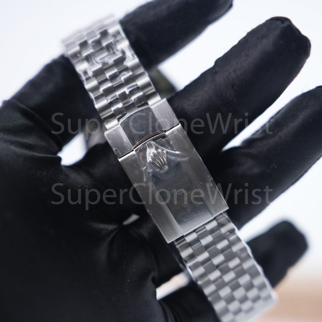 Rolex Datejust 126334 Steel Black Sunray Dial Fluted Bezel Jubilee Bracelet 41mm Replica Watches - 8