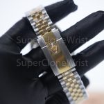 Rolex Datejust 126333 Two-Tone Yellow Gold Wimbledon Grey Sunray Roman Dial Fluted Bezel Jubilee Bracelet 41mm Replica Watches - 8
