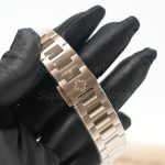 Patek Philippe Nautilus 7118/1200R Rose Gold Silvery Opaline Dial Diamond Bezel Rose Gold Bracelet 35mm Replica Watches - 9