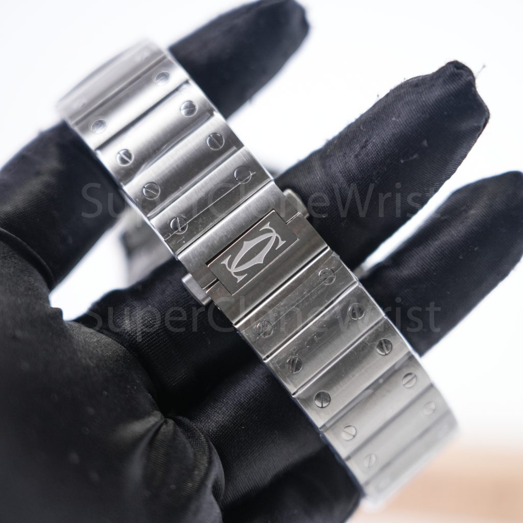 Cartier Santos WHSA0015 Steel Skeleton Dial Steel Bezel Steel Bracelet 39.8mm Replica Watches - 9