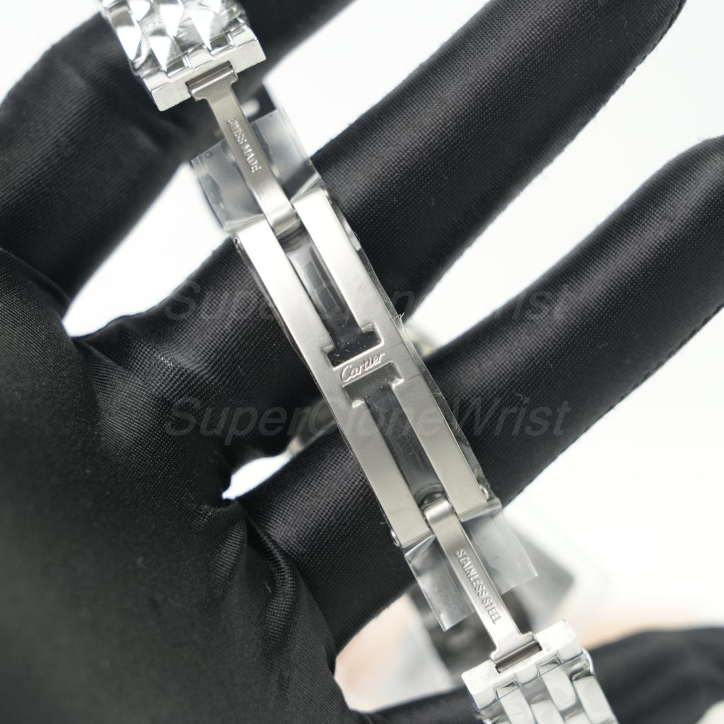 Cartier Panthère Steel White Dial Diamond Bezel Steel Bracelet 22x30mm Replica Watches - 9